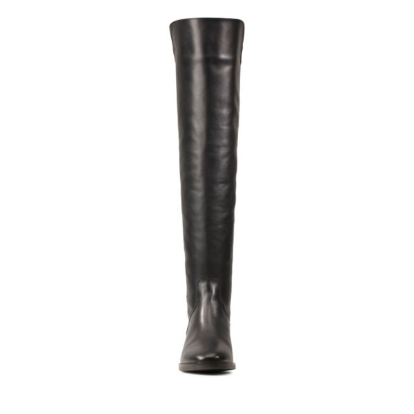 Clarks Womens Pure Caddy Knee High Boots Black | UK-6973804